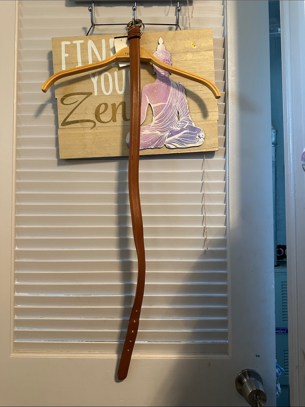 Coach Brown Leather Wall Strap Accent
